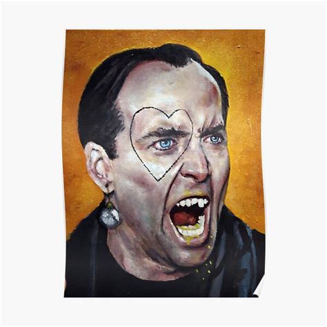 Portrait Of Nicolas Cage With Face Tattoo Heart Face God Of Spit