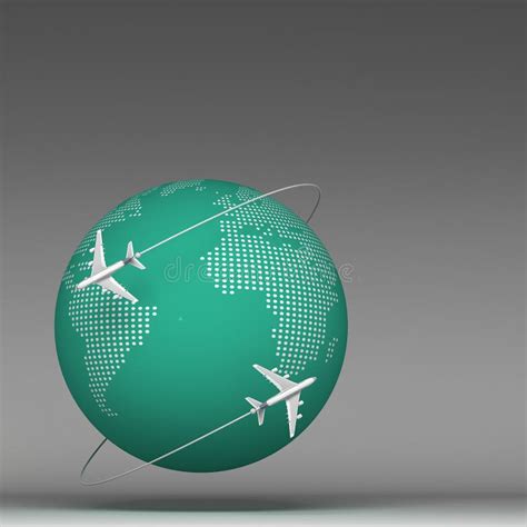 Vol D Avion Autour Du Globe Stock Illustrations Vecteurs Clipart