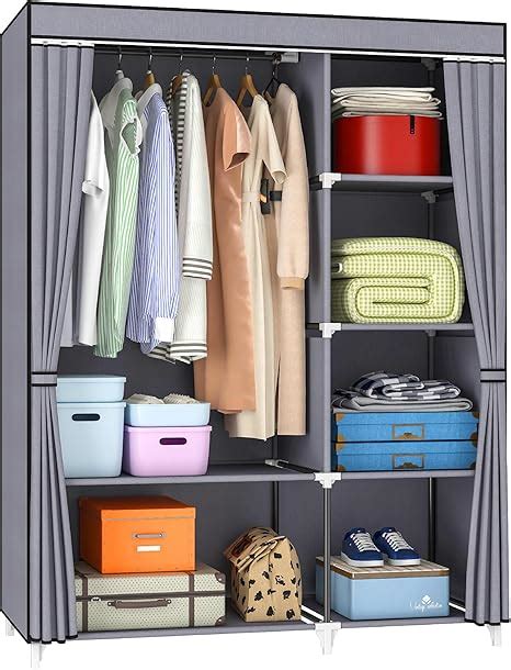 KEKIWE Portable Closet Wardrobe Closet For Hanging Clothes With 1