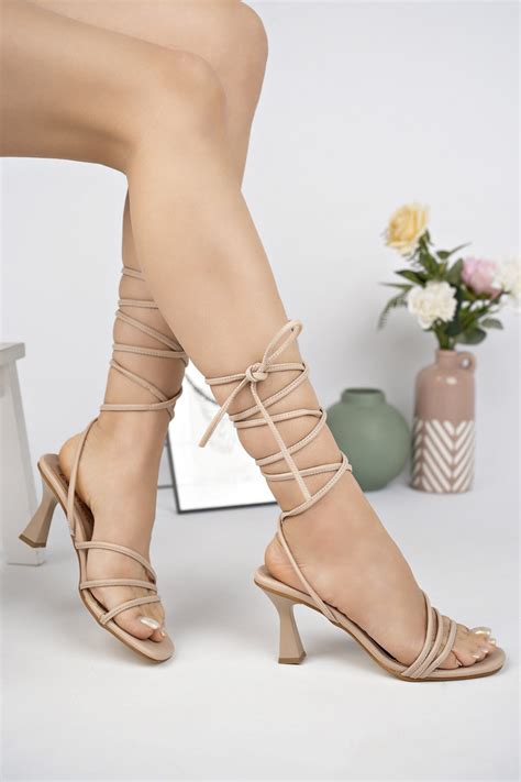 Meyra N N Ayakkab Lar Nude Bilekten Ba Lamal Topuklu Ayakkab Fiyat Yorumlar