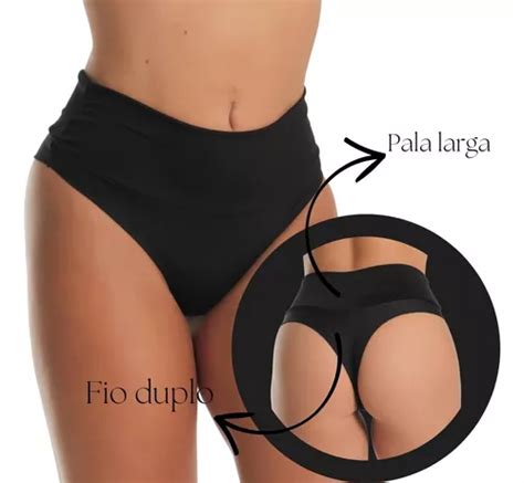 4 Calcinhas Modeladora Cós Alto Fio Duplo Kit Lingerie Parcelamento sem juros