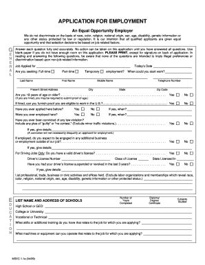 Fillable Online Employment Application Short Form Central Bancorp