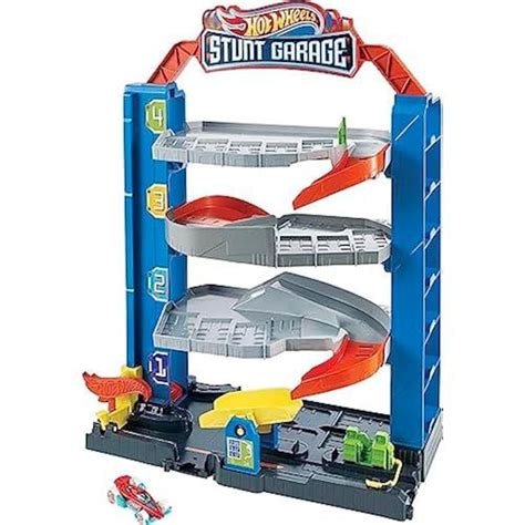 Hot Wheels Gnl Hot Wheels City Stunt Garage Playset Lift Vehicle Carriage