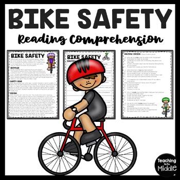 Bike Safety Reading Comprehension Worksheet Summer Bicycle TpT