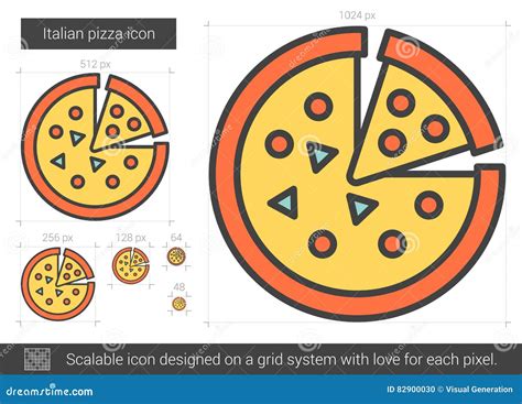 Italienische Pizzalinie Ikone Vektor Abbildung Illustration Von Essen