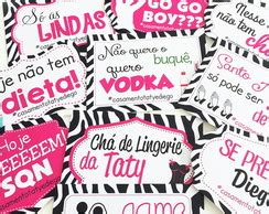 Plaquinhas Para Ch De Lingerie Oncinha Rosa V O Montadas