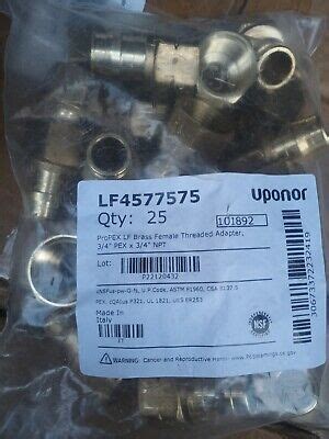 25 Pk ProPEX Uponor Female Adapter 3 4 X 3 4 NPT LF4577575 NIP