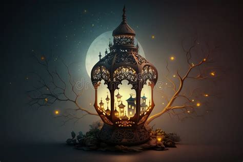 Arte De Ramadan Kareem Lantern Stock de ilustración Ilustración de