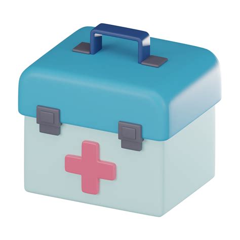 First Aid Kit Medicine Chest Box 3d Icon For Medical And Healthcare
