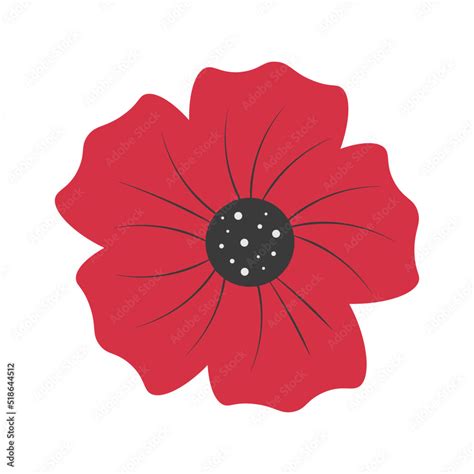 Poppy Flower Illustration Remembrance Day Symbol Stock Vector Adobe Stock