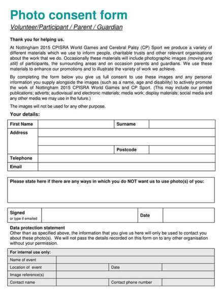 Free Consent Forms And Templates 16 Types