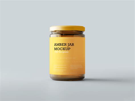 Free Small Medium Large Size Amber Jar Mockup Psd Files Good Mockups