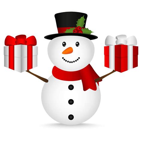 Snowman With Christmas Gifts 13323244 Vector Art At Vecteezy