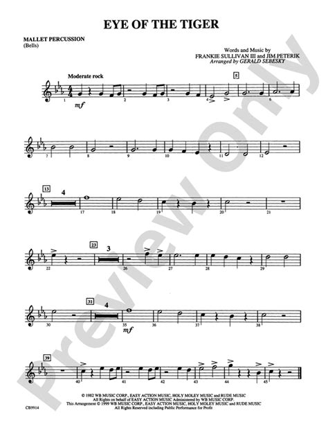 Eye Of The Tiger Mallets Mallets Part Digital Sheet Music Download