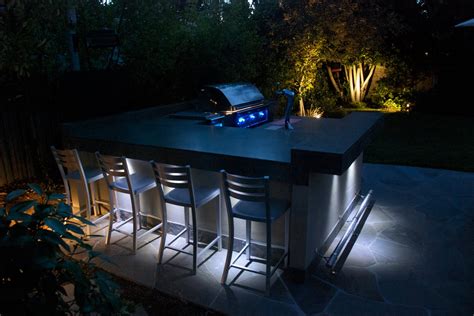 Outdoor Kitchen Construction: Night Lights