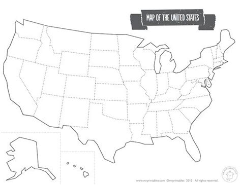 Printable Blank Us Map With States Marked