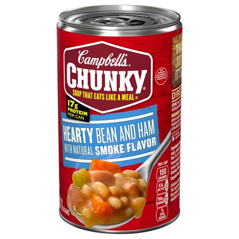 Campbell S Chunky Soup Hearty Bean And Ham Front Right Elevated