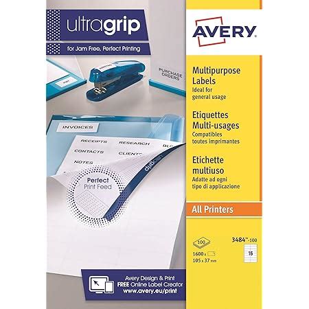 Avery Pochette De Tiquettes Ultragrip Autocollantes