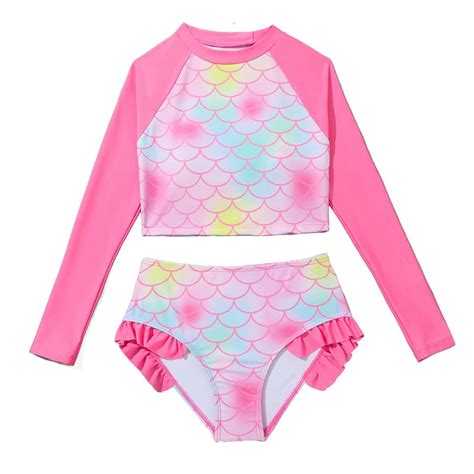 Big Girls Piece Swimsuit Strap Bikini Sets Beach Bathing Suit Swimwear Hot Pink Y Girls