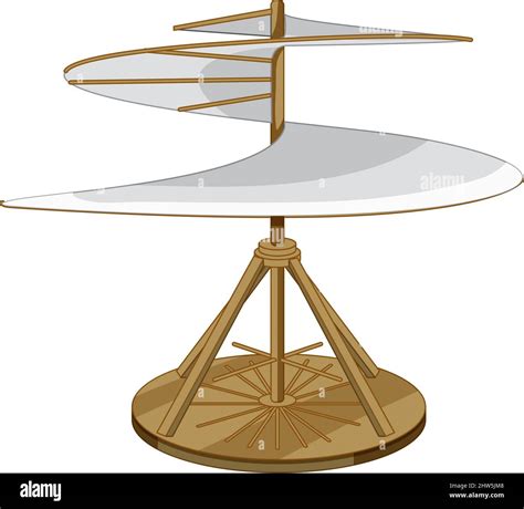 Aerial Screw Leonardo Da Vinci Invention Illustration Stock Vector