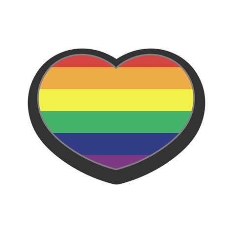 Rainbow Flag In Heart Shape Pride Lgbtq Love Lesbian Gay Bisexual Transgender Queer Symbol