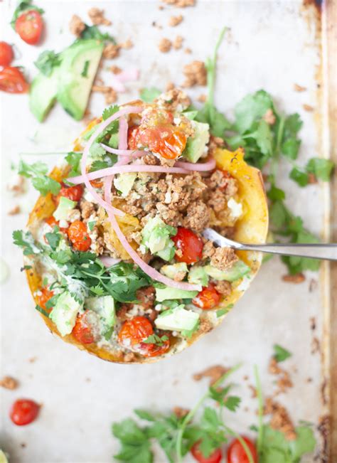 Quick Taco Spaghetti Squash Boats Lillie Eats And Tells