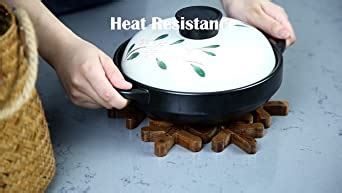 Handmade Trivet Walnut Wooden For Hot Dishes Pots Pans Teapot And Tabletop Non Slip Heat