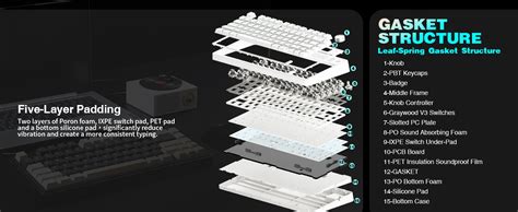 Amazon YUNZII B Gasket Mechanical Keyboard Hot Swappable Gaming Keyboard With Knob