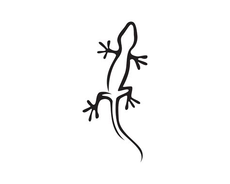 Lizard Chameleon Gecko Silhouette Black Vector Black 619882 Vector Art