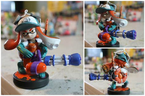 Custom Salmon Run Inkling Amiibo 2 By Pixelcollie On Deviantart