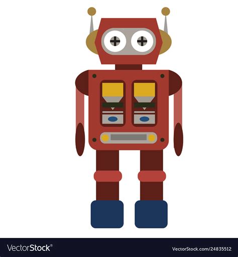 Robot Flat Royalty Free Vector Image VectorStock