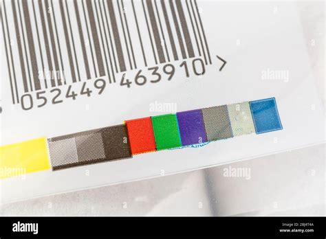Colour Registration Strip On Plastic Packaging For Cmyk Process