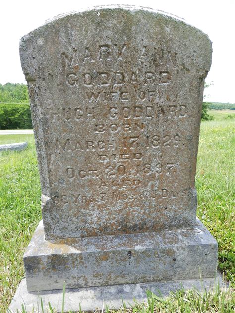 Mary Ann Weathers Goddard 1829 1897 Find A Grave Memorial