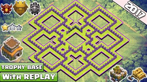 Best Town Hall 8 Th8 Trophy Base And Farming Base With Replay Proof