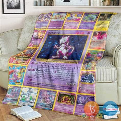 Pokemon Mewtwo Cards Blanket Hot Sale 2025