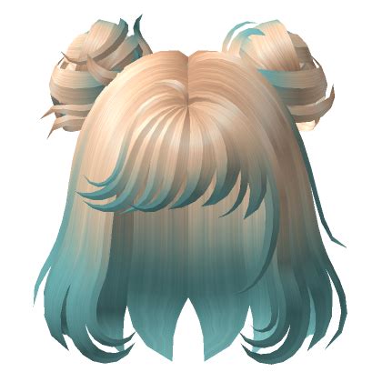 Blonde W Light Blue Cute Messy Space Buns Roblox