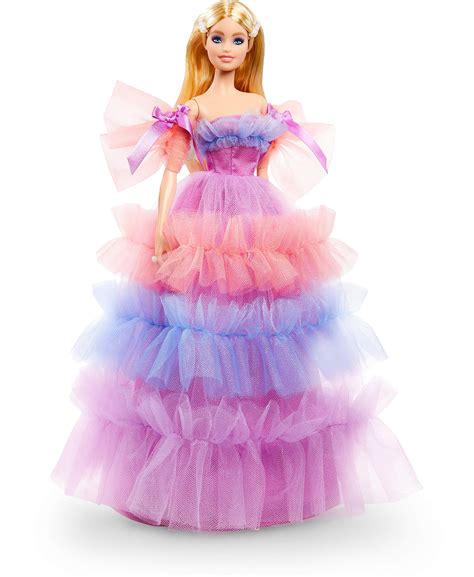 Barbie Birthday Wishes Doll Blonde Inch Wearing Ruffled