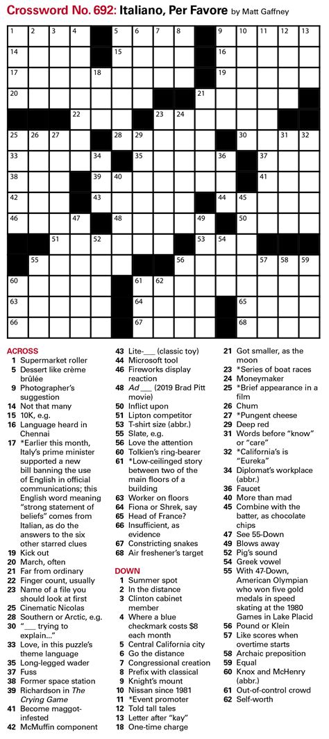 Puzzles Printable Crossword Issue April 21 2023 The Week