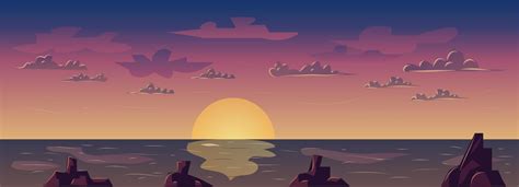 Sunset Beach Game Background 6684850 Vector Art At Vecteezy