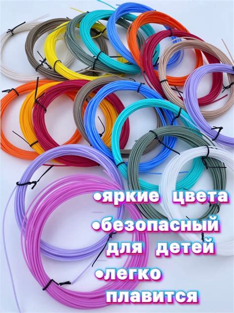 Набор пластика PLA по 10 метров для 3D ручек, пластиковые стержни для ...