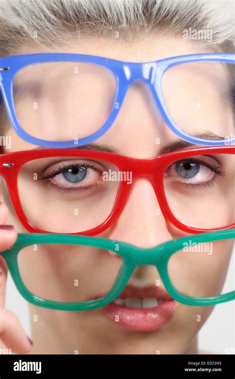 girl  eyeglasses stock photo alamy