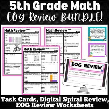 Th Grade Math Eog Review Test Prep Bundle Word Problem Digital Spiral