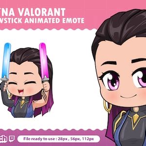 Reyna Valorant Glow Stick Animated Emote For Twitch Twitch Animated