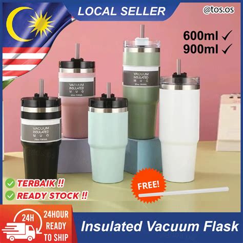 Stainless Steel Vacuum Insulated Flask Hot Cold Drink Cup Bottle Coffee Mug Leakproof Botol