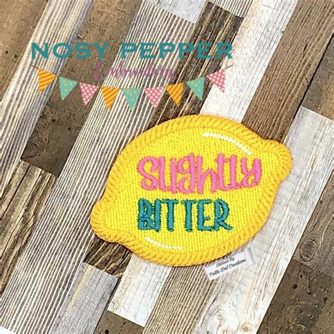 Slightly Bitter Patch 2 Sizes Included Machine Embroidery Design Dig Nosy Pepper Patterns