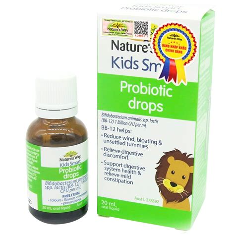 Bổ sung men vi sinh cho trẻ Nature s Way Kids Smart Probiotic Drops hộp