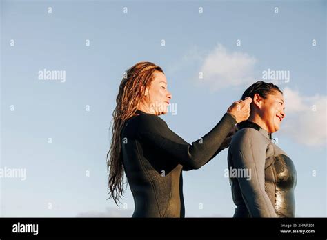 Asian Woman Surfer Wetsuit Hi Res Stock Photography And Images Alamy