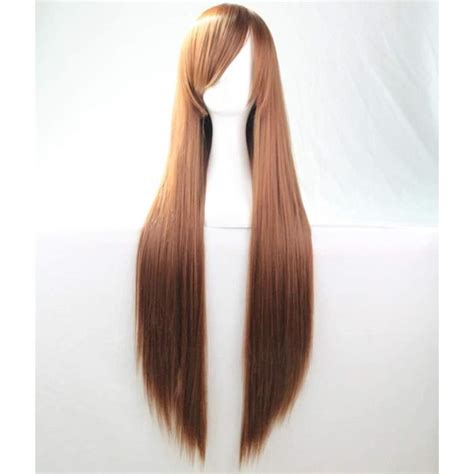 Perruques Cosplay Pour Femmes Longue Raides Cm Blonde Rose Rouge Noir Cheveux Pour No L