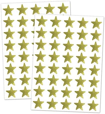 Pack Gold Foil Star Metallic Stickers Mm Amazon Co Uk Home