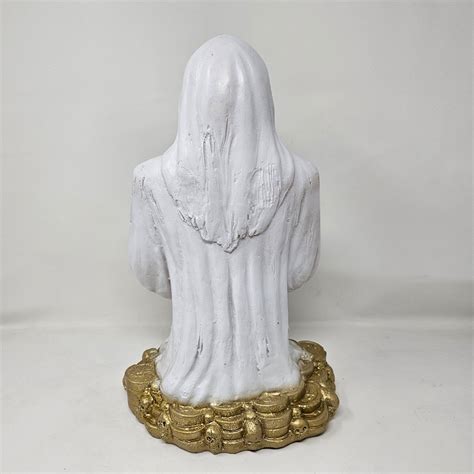 Forgiveness Santa Muerte White Figure Statue 14 Inch Figura Santa